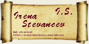 Irena Stevančev vizit kartica